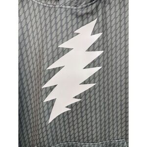 Grateful Dead x Section 119 Mens Large Bolt Pattern Reflective Hoodie‎ Charcoal